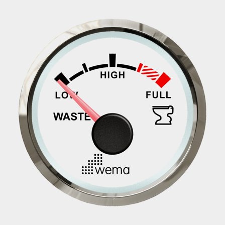 Septiktanksinstrument NMEA2000 vit Silverline