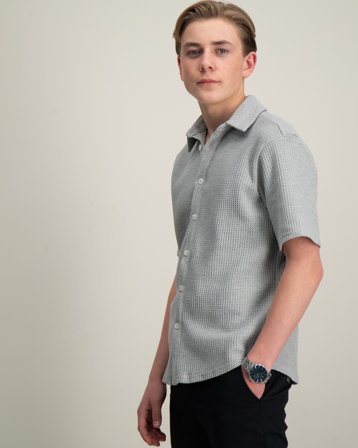 Grunt Alfred SS Shirt Grijs Overhemden Jongens - Kids Brand Store