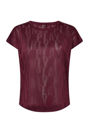Onpsifi Curved Ss Train Tee T-shirts & Tops Short-sleeved Burgunder Only Play*Betinget Tilbud