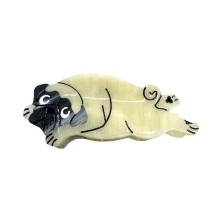 Acetat Hårklo Clips Shark Clip PUG PUG Pug