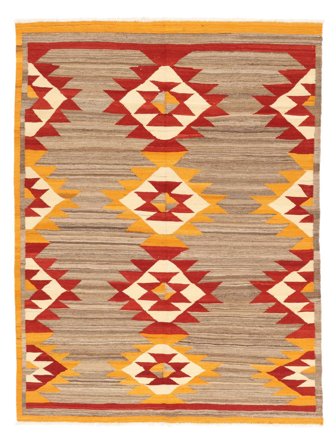 Tkany Ręcznie Kilim Nowoczesne Dywan 160X211 Wełniany Brunatny/Pomarańczowy