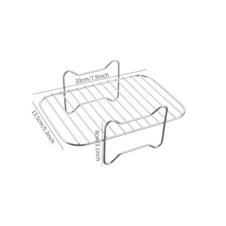 Tums Air Fryer Tillbehörsset, Ångställ i rostfritt stål, Pizzatallrik, 6-pack