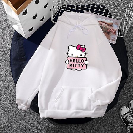 Tegnet Sanrio Hello-Kitty Sød Hættetrøje til Kvinder Koreanske Piger Modetrøje Forår og Efterår Model Tøj Casual Langærmet