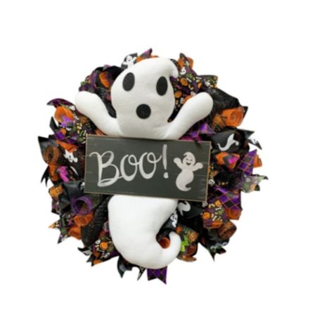 Halloween-krans Halloween-dörrdekorationer A A