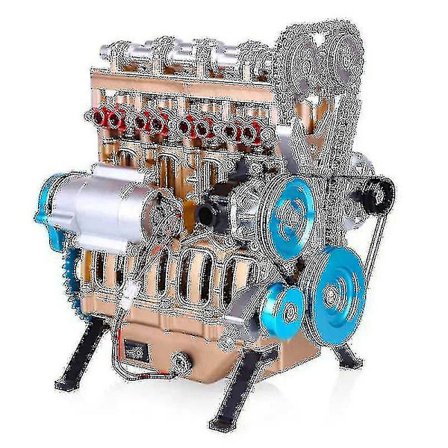 Mini Inline Fire-cylinder Motor Model Kit Legetøj Til Voksne Resin Smykker()