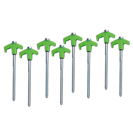 8 tommer skrue i teltpløkker Vindtæt højstyrke teltspyd til udendørs camping Grøn Grøn 8 stk