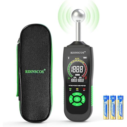 NÖRDIC Kosteusmittari sisäänrakennetulla lampulla puun, seinien, kattojen, lattioiden ja matkailuautojen kosteuden mittaamiseen
