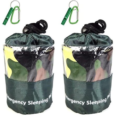 2-pakks nødsovepose Vanntett Lett termisk overlevelsesteppe Portable