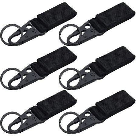 6 st multifunktionella karbinhakar bälteshängande karbinhake, taktisk västspänne med 6 st O-ring nyckelring för camping cykling vandring 