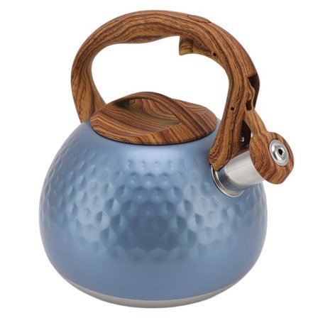 3 liters visslande tekokare i rostfritt stål med handtag för induktionsspis Elektrisk keramisk spis Flash Blå