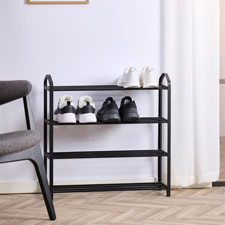 Day teräksinen kenkähylly, 4 hyllytasoa – musta