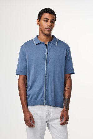 NN.07 Nolan Polo Herren Blau Bio-Baumwolle