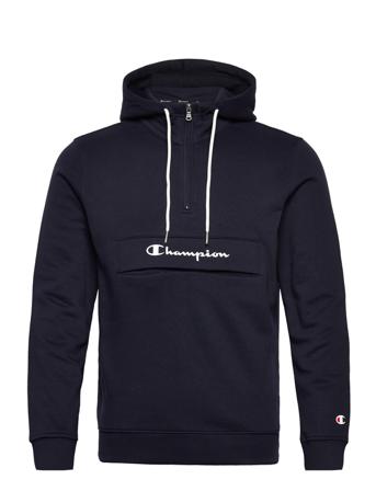 Hooded Half Zip Sweatshirt Blue Champion