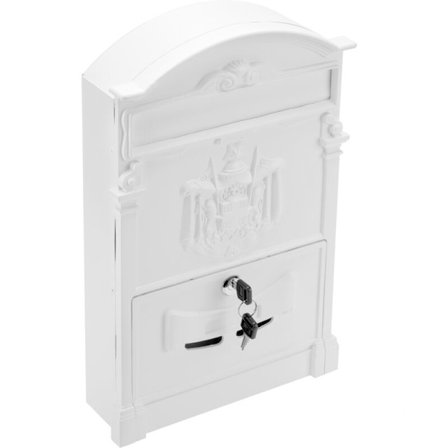 Retro antik vintage metallisk färgglad vit brevlåda för vägg