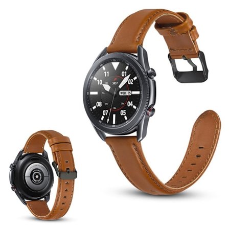 Samsung Galaxy Watch 3 (41mm) ægte læder rem - lysebrun