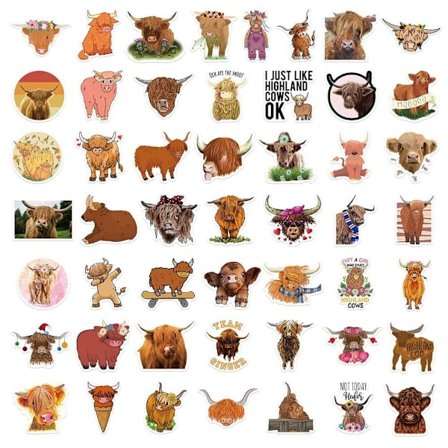 50 stk Plateau Cow Stickers Bagasje Stickers Stickers Dekor