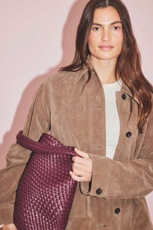 NA-KD - Myk vevd tote - Vesker - Burgundy - One Size