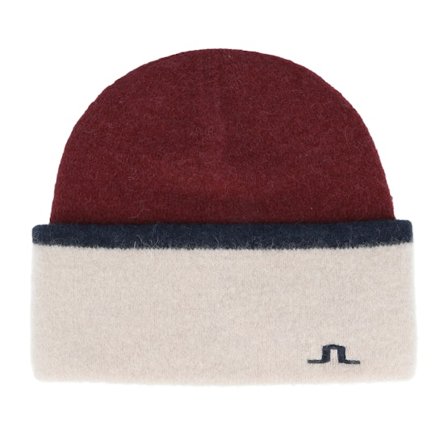 J.Lindeberg - Rouge cuff Bonnet - Teela Alpaca Mix Hat Cabernet Cuff @ Hatstore