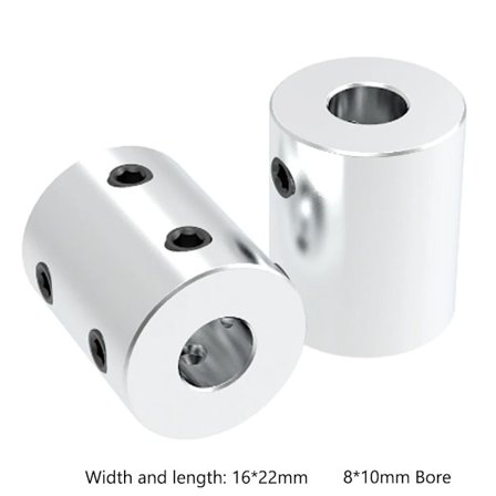 2stk stivt koblingssett Skrueakselkoblingskobling 8-10MM