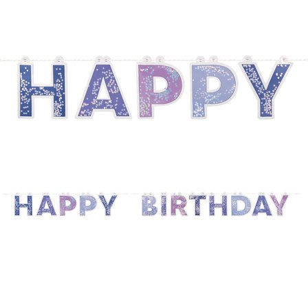 Happy Birthday Girlander Blå & Rosa