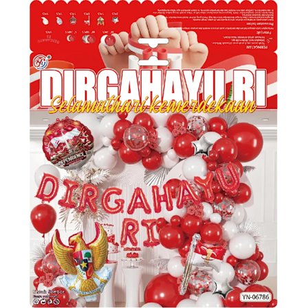 Båggirlang kit Indonesien Nationaldagsfestival latex ballong kit festdekorationstillbehör