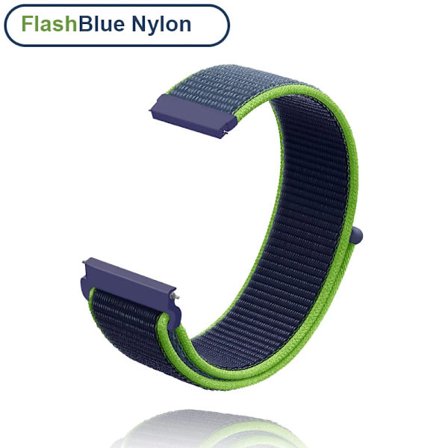 Uusi 18mm 20mm 22mm hihna Garmin Venu 2S rannekkeelle Vivoactive 3 4S 4 Forerunner 245 645 Galaxy Watch 4 Classic 42 46mm FlashBlue Nylon