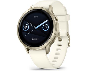 Garmin Venu 4 - 41 mm, Smartwatch, Lunar Gold W/ Bone Band - Snygg träningsklocka med avancerad hälsospårning