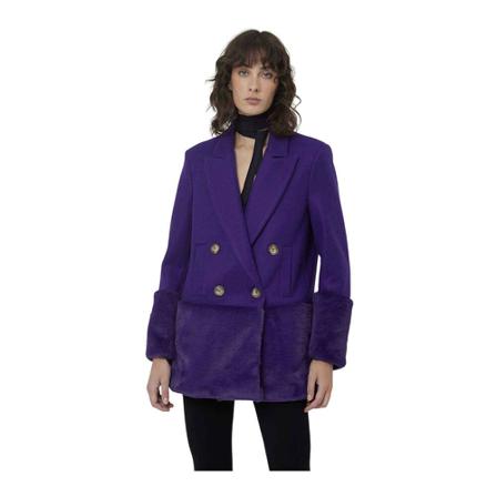 Silvian Heach Double-breasted Jakke with faux fur detail Lilla, Dame
