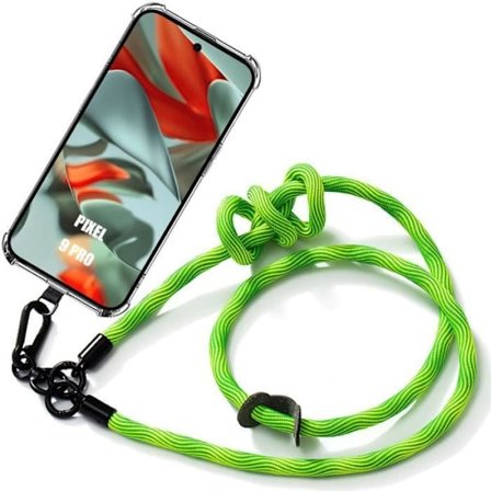 Coque - til Google Pixel 9 Pro - Stødabsorberende beskyttelse - Aftagelig snor - Grøn
