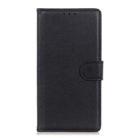Litchi Skin Plånboksfodral För Samsung Galaxy A50 - Svart Svart