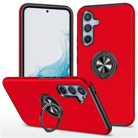 Samsung Galaxy S25 / S24 Hybrid skal med Finger Ring - Röd