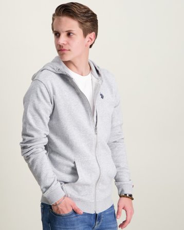 U.S. Polo Assn. DHM LB Zip Hoodie Grå Huvtröjor/Hoodies Kille - Kids Brand Store