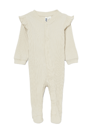 RIKIKI Ribbad pyjamas med tryckknappar JESSIE Sovplagg Vit 50