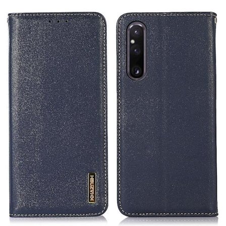 Khazneh för Sony Xperia 1 V Rfid Blocking Plånbok Phone case Äkta kohud Läderställ Cover