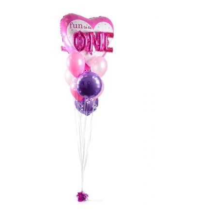 Ballongbukett "Fun To Be One" Rosa/ Lila