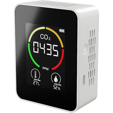 Co2-luftdetektor, kuldioxiddetektor, landbrugsproduktion, drivhus Co2-monitor - hvid
