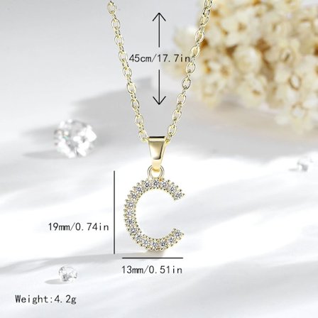 26 Bokstav Halsband Guld Halsband Dam DIY Hänge Med Diamant Nyckelbenskedja
