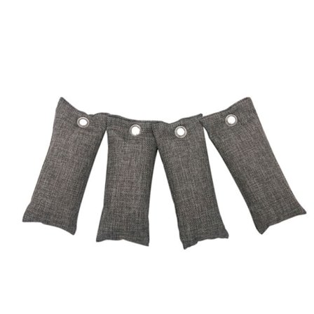 4-pak Skodeodoriserende Pose Deodoriserende (75g pr. pakke) Aktiveret Bambuskul Luftrensende Pose Deodoriserende til Gymtaske Bil Husdyr Gard