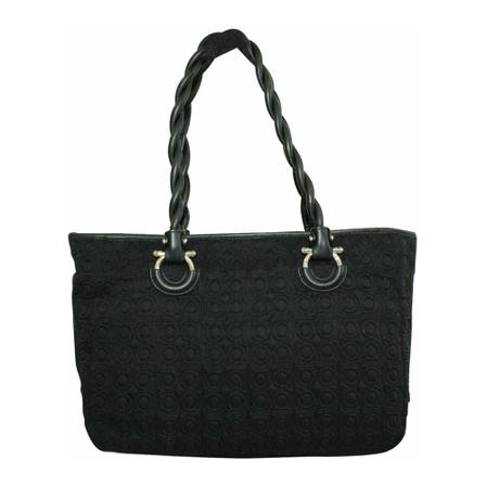 Salvatore Ferragamo Pre-owned, Gancini Quilted Fabric Bag Zwart, Dames, Maat:ONE Size