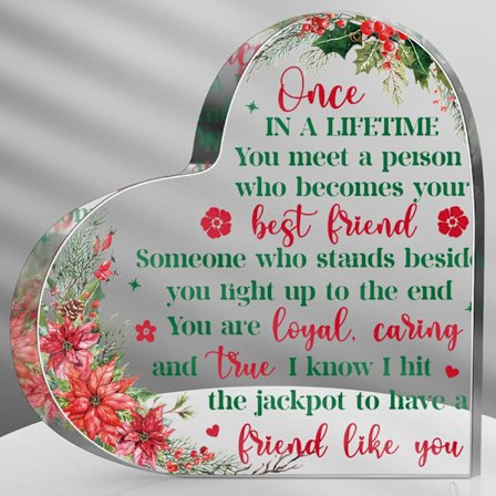 Ystävyyslahjat naisille Akryylinen sydänlaatta Koristeellinen kyltti Syntymäpäivä Inspiroiva muistoesine Lahja naiselle Ystävä Työkaveri Opettaja 