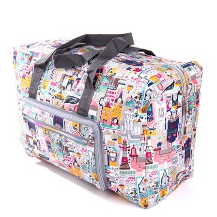 Stor sammenklappelig duffel-tote taske til weekendrejser med skulderrem