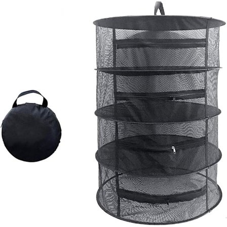 4-kerroksinen yrttien kuivaustelineverkko, yrttien kuivausteline musta verkkokuivausteline vetoketjulla