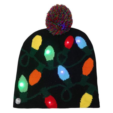 Julmössor med LED-ljus upp mössa tröja julmössa Lights Chain Print