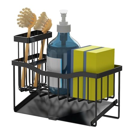 Diskhoorganisatör Rostfritt Stål Självdränerande Bricka Svart