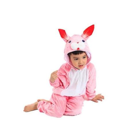 Dinosaurie Djur Barn Anime Cosplay Kostym Rolig Dräkt Skola Fest Föreställning Pink rabbit 130cm height