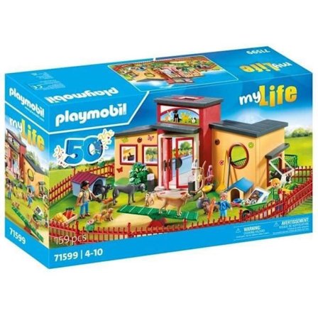 PLAYMOBIL 71599 Dyrepension med omsorgspersoner og barn, My Life, 72 stk., fra 4 år og opefter
