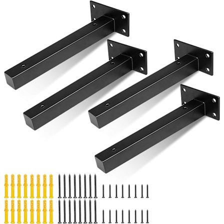 4 stk. Industrielle Hyllebraketter Vegg Hyllebrakett Retro Festesett