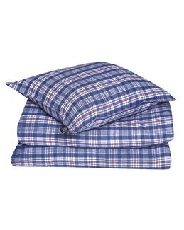 Sengetøysett 2-deler flanell Lucksele rutete Mørke blå