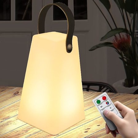 Bærbar dæmpbar udendørs bordlampe, Rgb bordlampe trådløs 8 farver med fjernbetjening(Firkant)