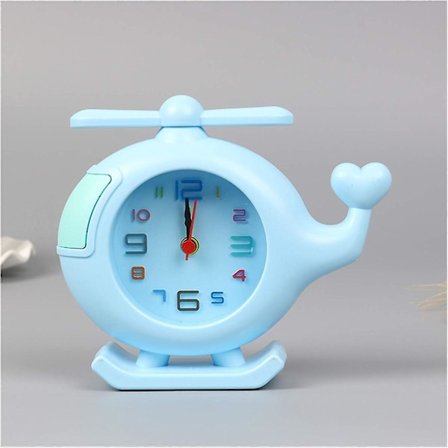 Vekkerklokke Søt Tegneserie Fly Mønster Vekkerklokke Barn Dekorasjon Soverom Leke Barn Bordklokke Fargerik Skrivebord Klokker Student (Farge: A)